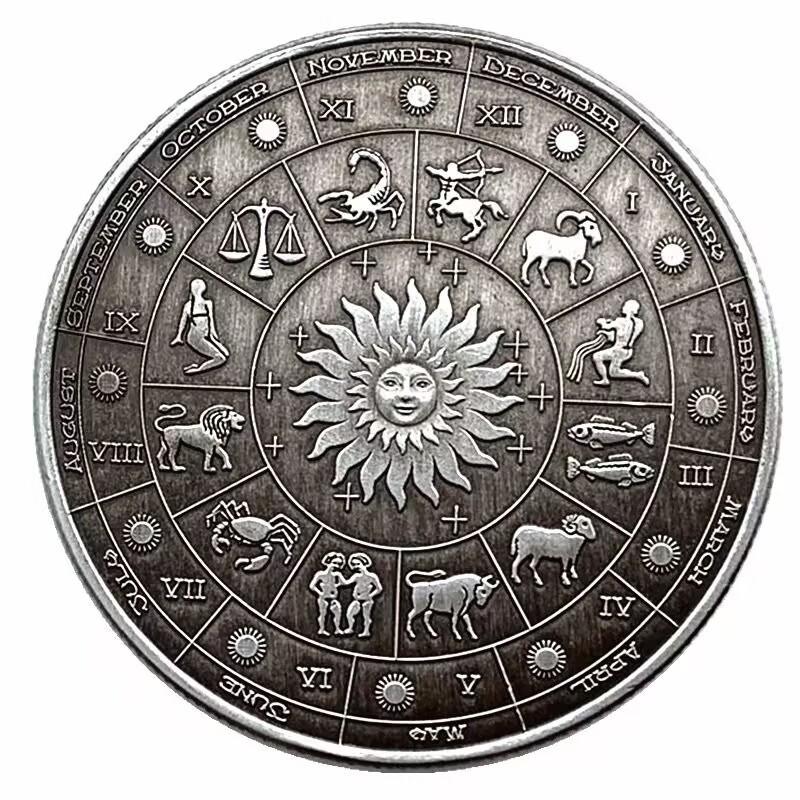 Zodiac Zodiac, Saint Seiya, Star and Arrow Painting Commemorative Medals, Twelve Constellation Coins, Sun Craft Coins