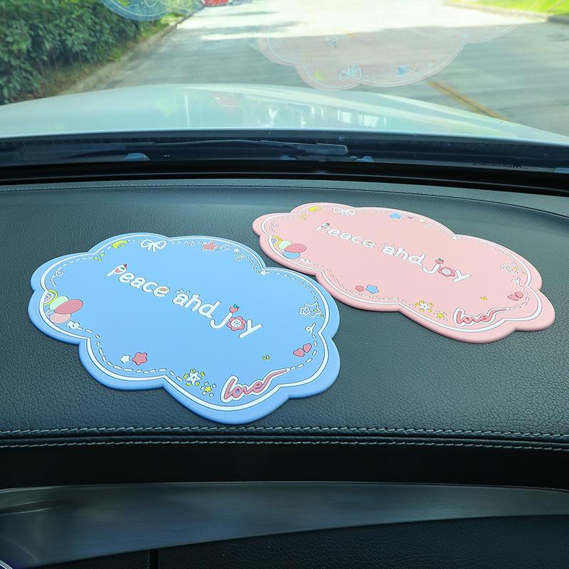 Car Center Console Non-Slip Cartoon Ornament Pad for Mobile Phones