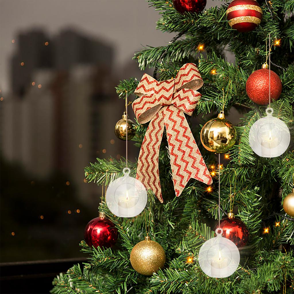 8 Pcs Decorative Hanging Ball DIY Christmas Tree Decorations Clear Ornaments Balls Electronic Delicate Decors Plastic