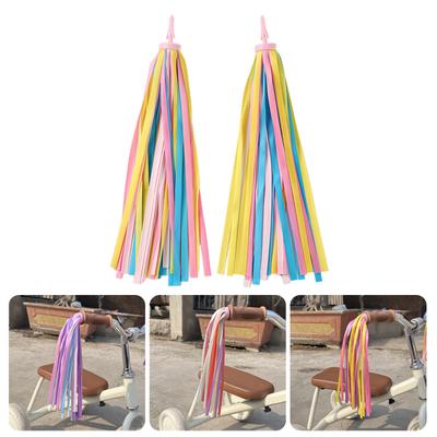 1pair Colorful Handlebar Streamers Handlebar Tassels Kids Bike Decoration for Kids Bicycle Accessories