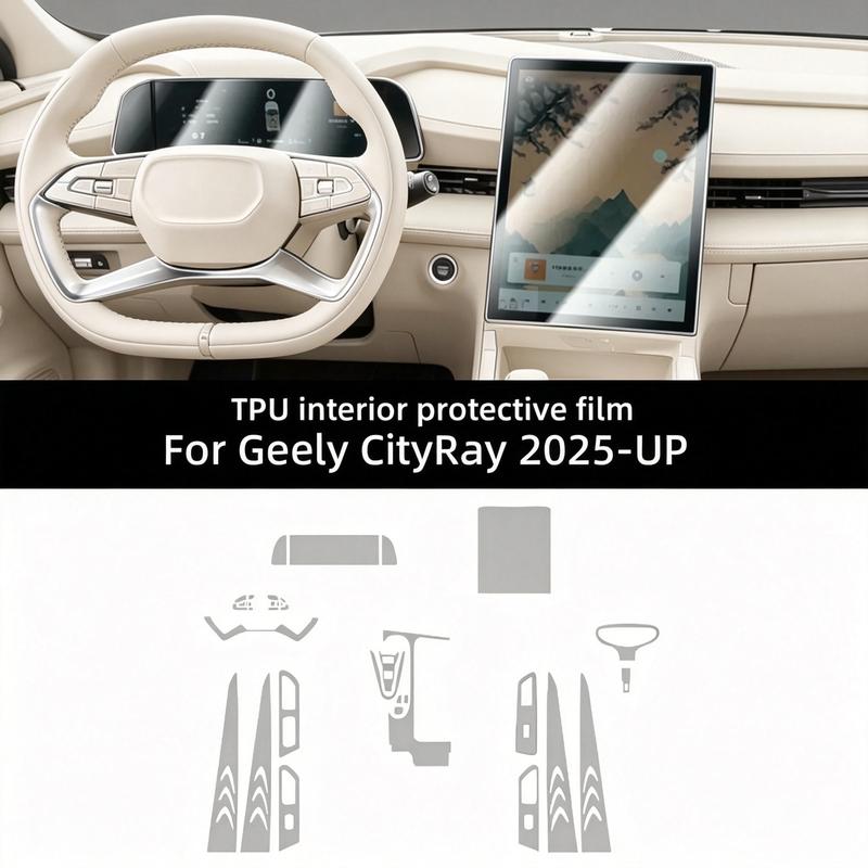 For GEELY CITYRAY 2025-2026 Car Interior Transparent TPU Protection Film Gear Shift Console PPF Anti-scratch Film