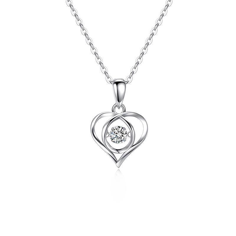 

999 Sterling Silver Heart Pendant Necklace for Women - Light Luxury Clavicle Chain, Perfect Valentine s & Christmas Gift 999 Silver