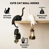 1/2pcs Cute Cat-Shaped Hooks Multi-Purpose Hanging Storage Hook with Handheld Light for Bedroom Livingroom Decor Ornament Hanger