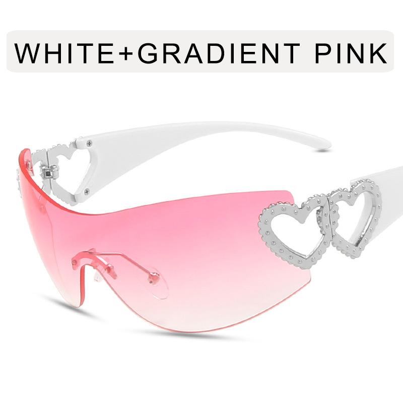 Fashion Stylist Sun Glasses Ladies Luxurious Trending Y2k Sun Glasses Woman Pink Eyewear UV400 Goggle 2000'S Lentes De Sol