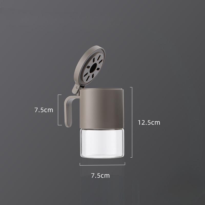 

Openable Seasoning Jar Glass Salt Box Kitchen Flavoring Bottle Household Seasoning Oil Pot Flavoring Box Spoon Home Accessories сірий колір