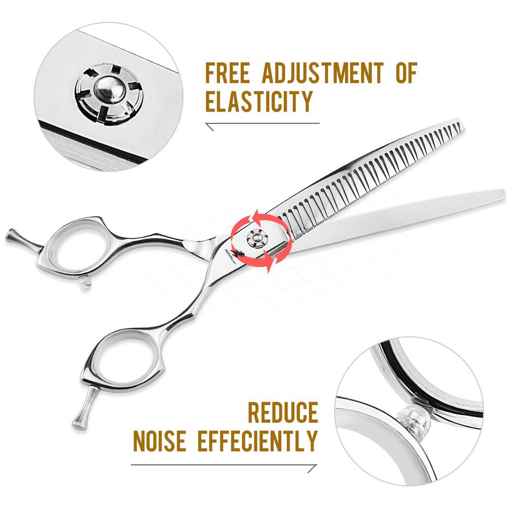 7.5-Inch Curved Tooth Scissors for Fish Bones & Pet Grooming, Professional Thinning Shears for Small & Large Fish.