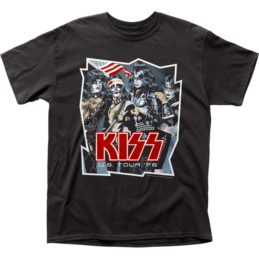 Kiss  US Tour  76  100% Cotton T-shirt Mens Tees Top - S, M - Free Shipping 3XL