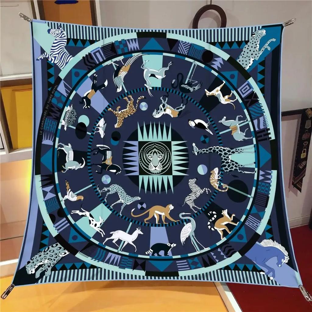 New The horse Shawl Square Scarf For Women Twill Print Headband Foulard Hijab Beach Stoles Neckerchief Female Head Wraps Bandana
