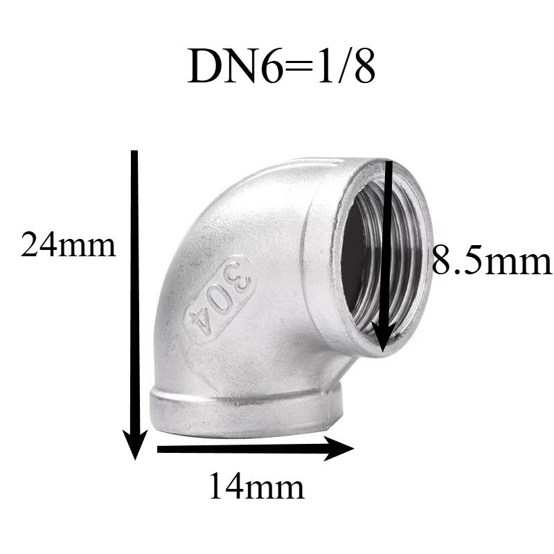 304 Edelstahl Innendraht Winkel Gewinde rechter Winkel 90 Grad Innengewindeanschluss Wasserrohrzubehör