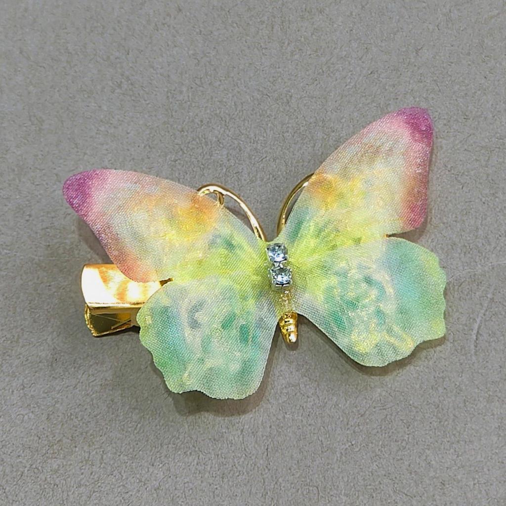 Gradient Butterfly Hairpin for Children - Cute Mesh and Alloy Duckbill Clip, Perfect for Hanfu and Fairy Styles