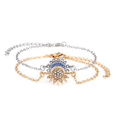 Sun and Moon Tonghui Stacked Wearing Jewelry Women's Personality Simple Design Sense Diamond Sun and Moon Couple Bracelet