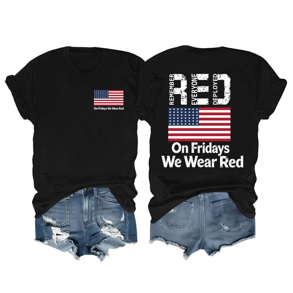 Damen Modisches Lässiges Kurzarm-T-Shirt mit Aufdruck Rundhals-Top