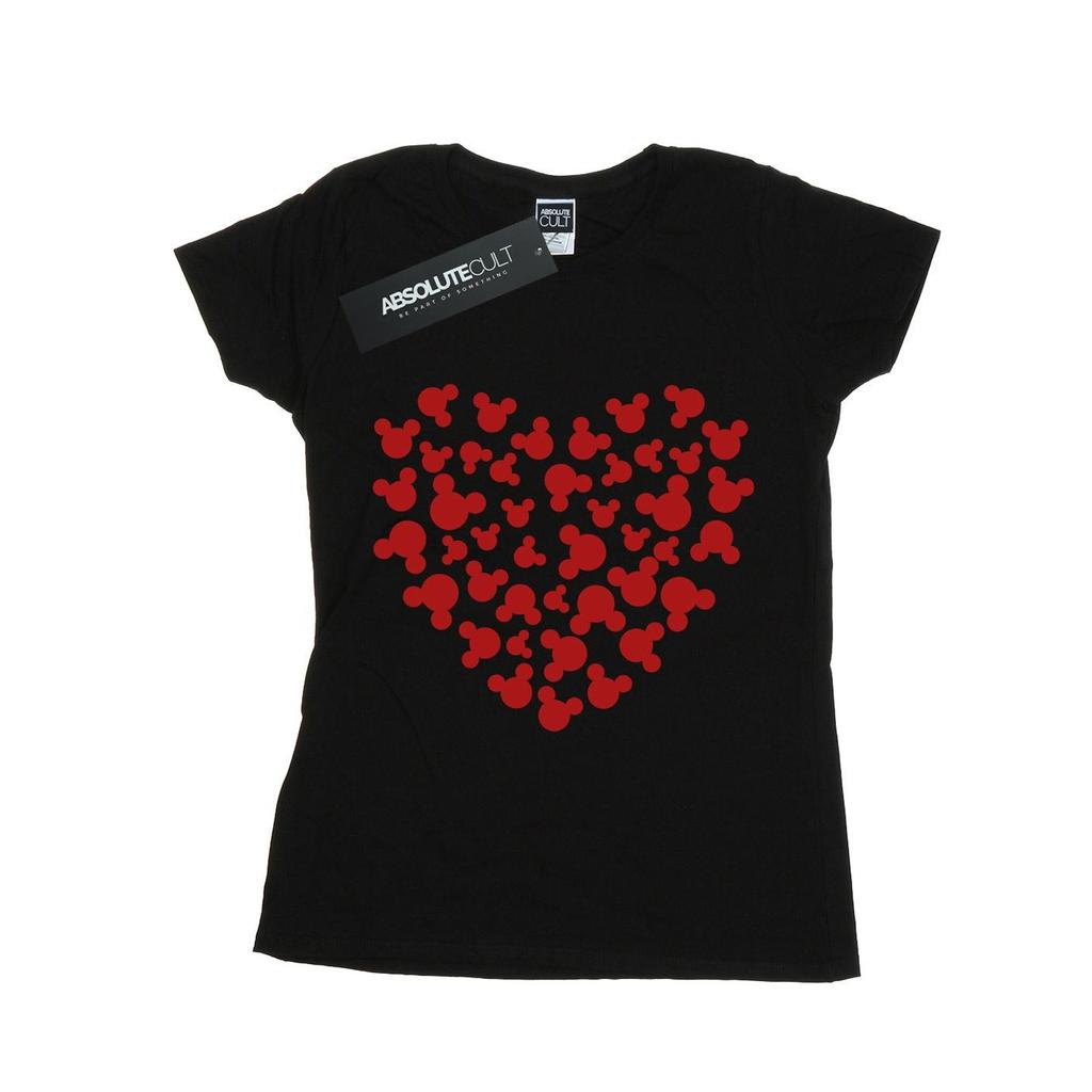 Disney Womens/Ladies Mickey Mouse Heart Silhouette Cotton T-Shirt