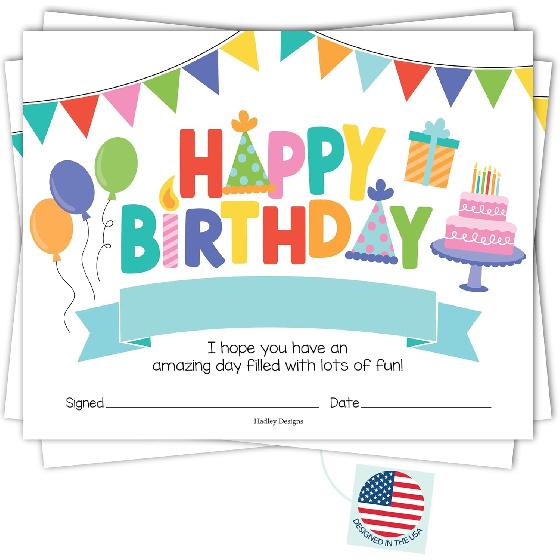Happy Birthday Certificates for Students - 25 Student Birthday Certificates for Kids Classroom Must Haves, Teacher Supplies for Classroom Elementary,