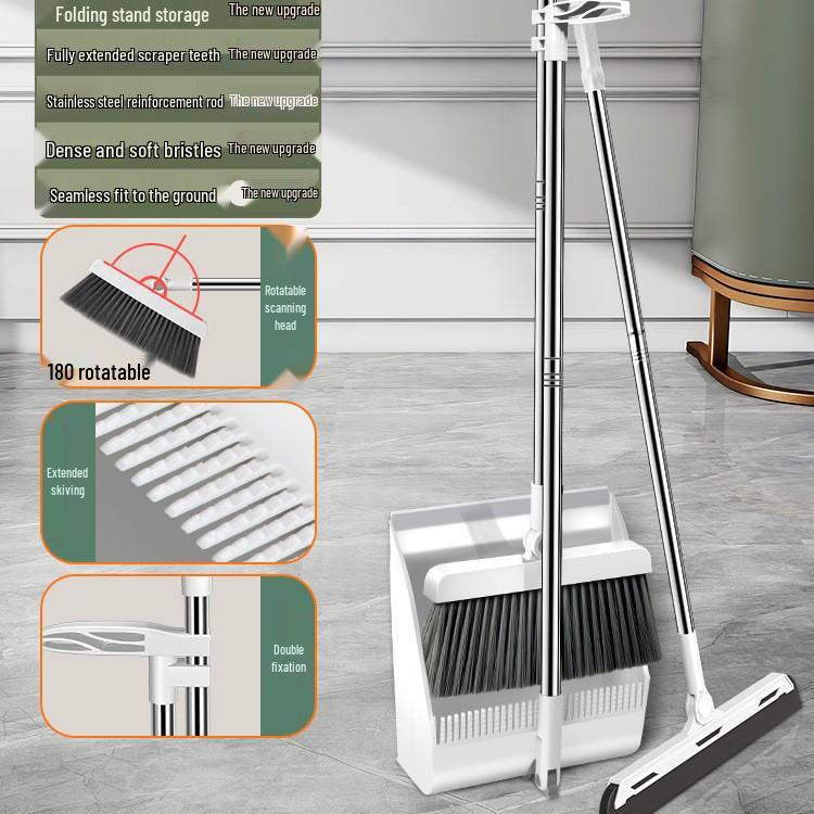 Set Mătură și Făraș Pliabil de Înaltă Calitate - Instrument de Măturat Eficient Rezistent la Păr