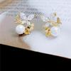 Cute Female Gold Color Small Butterfly Stud Earrings Lovely Bridal Wedding  For Women