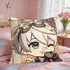 Bennett Cute Genshin Game Cushion Cover Short Plush Pillow Case Room Sofa Cushion Covers Home Decor Funda