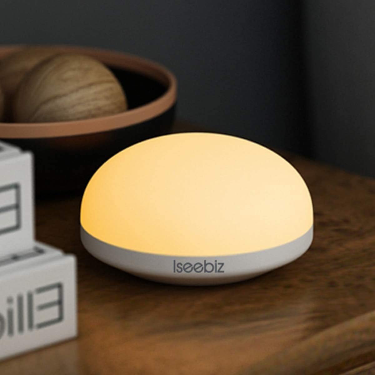 

Iseebiz Bedside Lamp, 2200mAh Battery, Cordless, Adjustable Color Temperature and Brightness, Touch-Sensor, USB Charging, Bedside Lamp, Table Lamp,