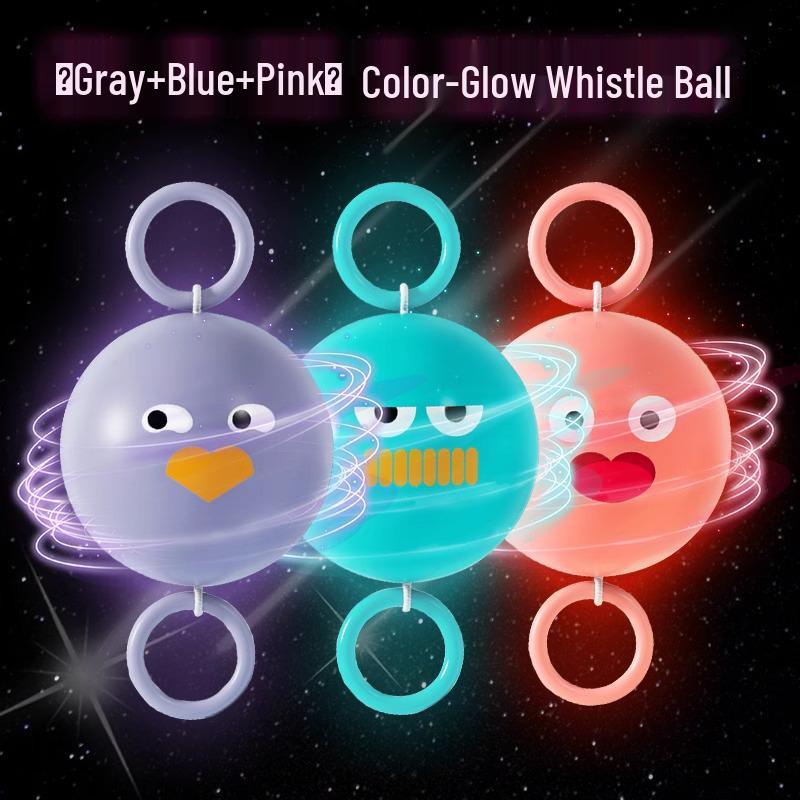 Luminous Rotating Whistle Ball - Creative Pull String Toy for Kids