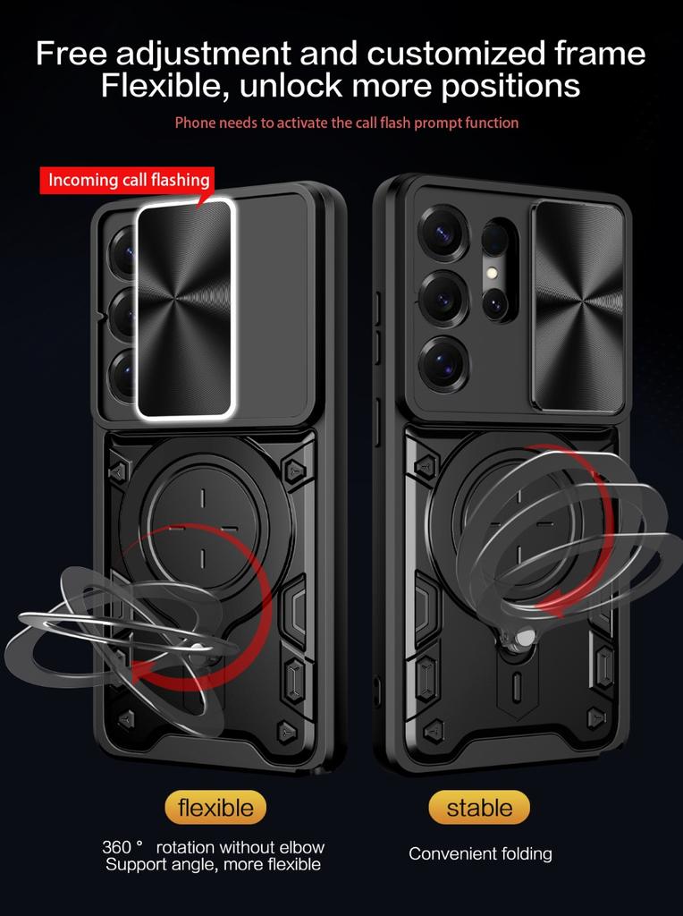 360 Rotating Metal Kickstand Drop Protection Phone Case For Samsung Galaxy S26 Ultra S25 S24 Plus S23 S22 A17 A07 A57 Cover