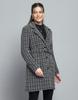 MONTE CARLO Womens Self Design Black Notch Lapel Full Sleeve Coat