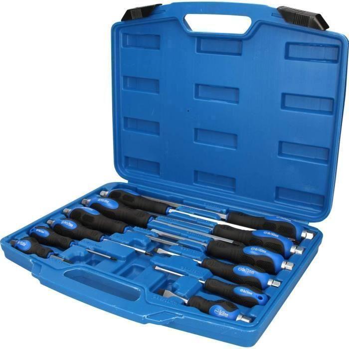 Coffret de tournevis BRILLIANT TOOLS avec embouts à frapper - 12pcs - BT034012