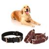 Leather Dog Collar With Vintage Copper Buckle For Medium Large Durable Dogs