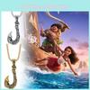 Pendant Moana Necklace Maui Fishhook Titanium Steel Ornaments Hawaiian Anime