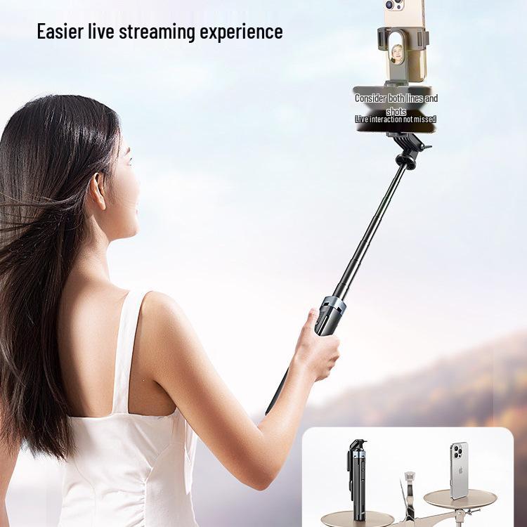 Portable Live Broadcast Tripod & Selfie Stick Stand for Outdoor Use