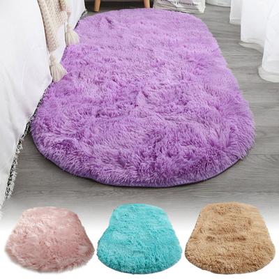 Tappeto per Camera da Letto Ovale Lavabile Grande Formato Tappeto in Peluche Artificiale Tappeto Soffice Tappeto in Peluche Tappetino per Pavimento Peluche Lungo Morbido Decorazione
