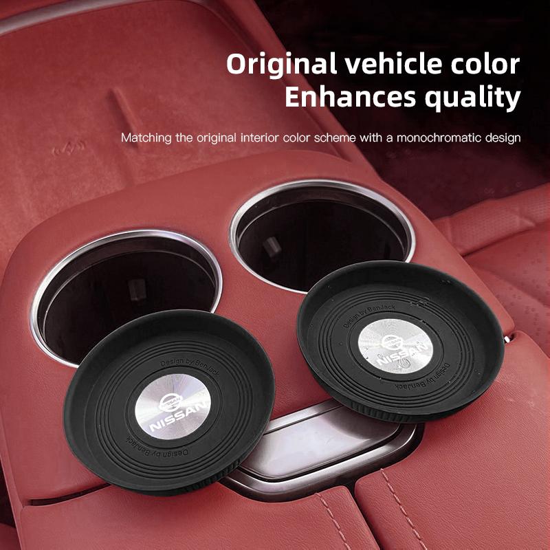 2Pcs Car Anti Slip Silicone Anti Slip Coaster For Nissan GTR NISMO Qashqai Patrol X-trail Tiida Navara Sylphy Juke Teana Skyline