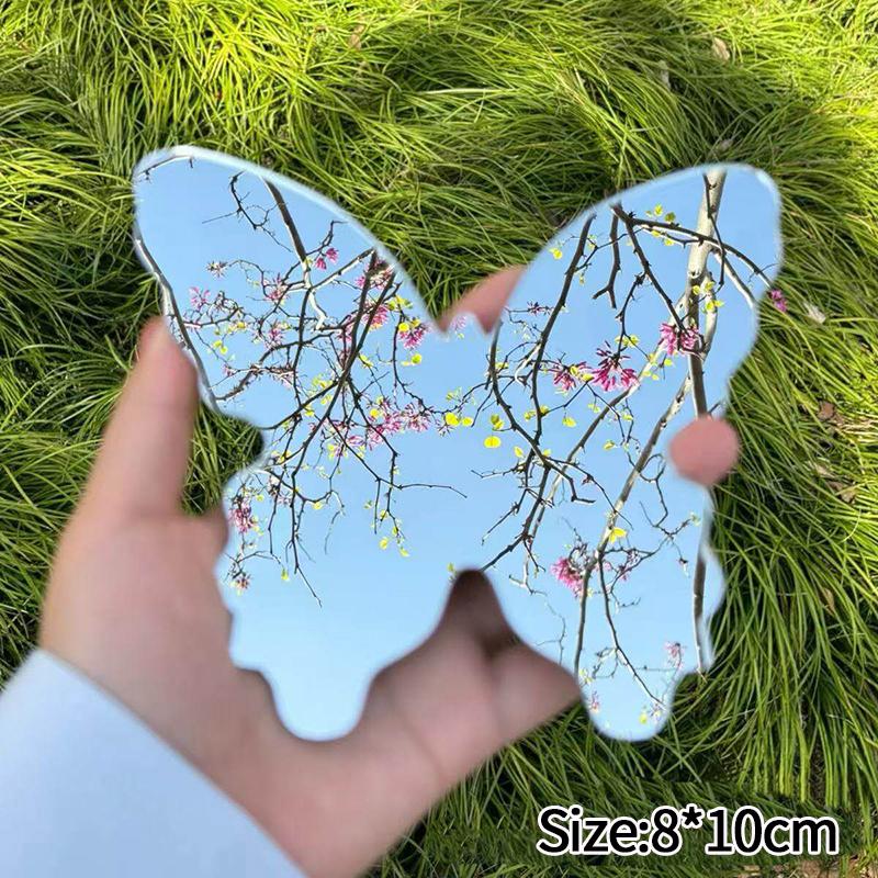 Travel Selfie Convex Mirror Photography Props Decorative Butterfly Shaped Hand Mirrors Portable Girls' Makeup Mirrors