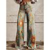 Pantaloni da Donna Stampati Casual Gamba Larga Pantaloni di Tendenza