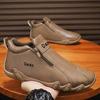 Fashion Leather Men Casual Shoes Designer Man Ankle Boots Comfortable Walking Sneakers Outdoor Lightweight Anti Slip Sport Shoes