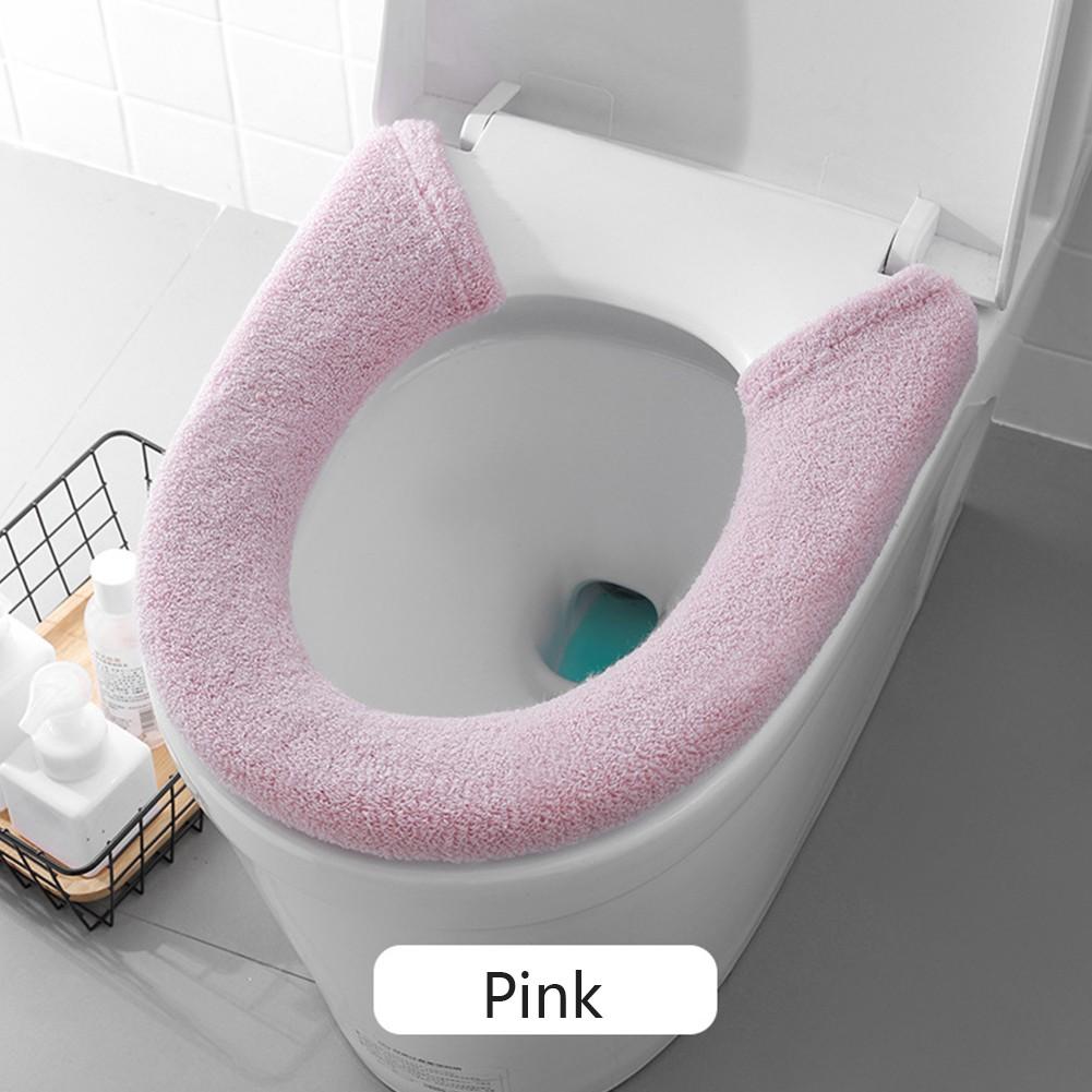 

Thickened Toilet Washable-Soft Warmer Mat Cover Pad Cushion Cover Warm Bathroom розовый