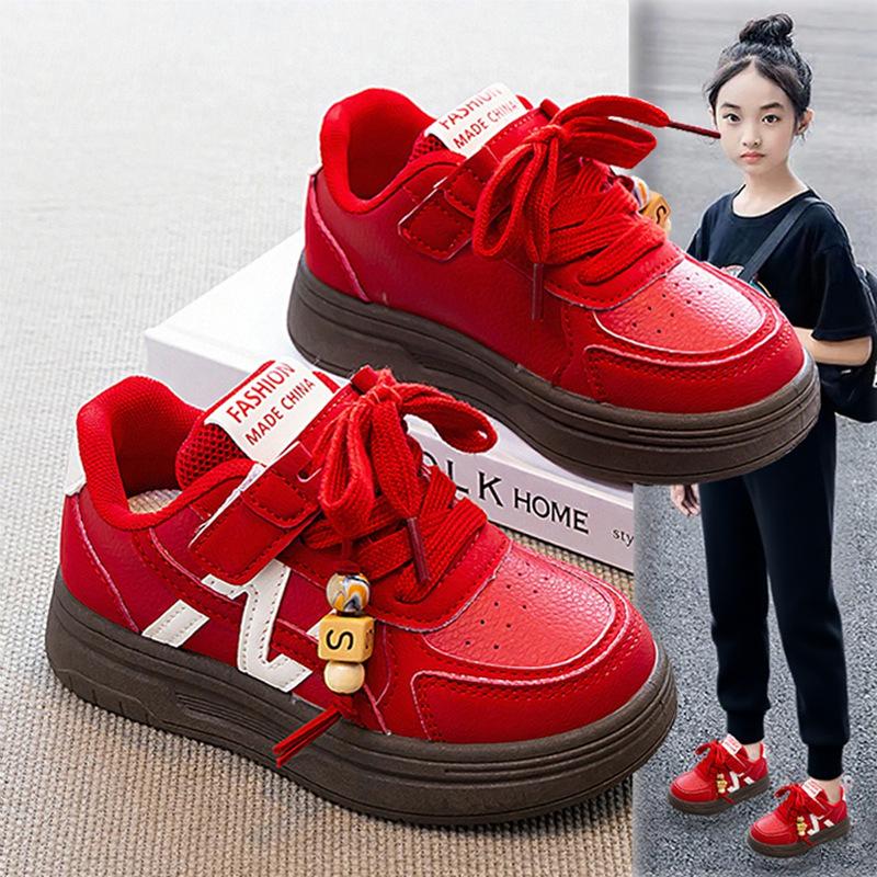 Children's board shoes 2025 autumn new girls casual shoes fashion boys sports shoes medium and older children soft-soled running shoes