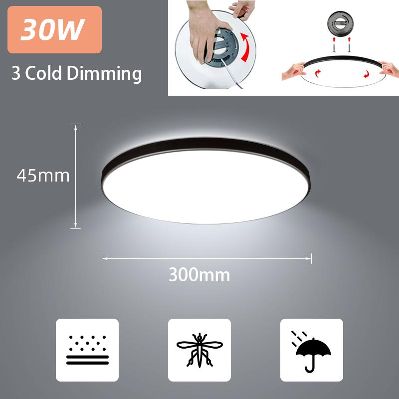 

Светодиодный потолочный светильник Lustre Panel Бытовая техника Кухня Спальня Puls Square Fixture Гостиная Люстра Лампы Потолочные Современные 30W 3-color Black&6500K чёрный