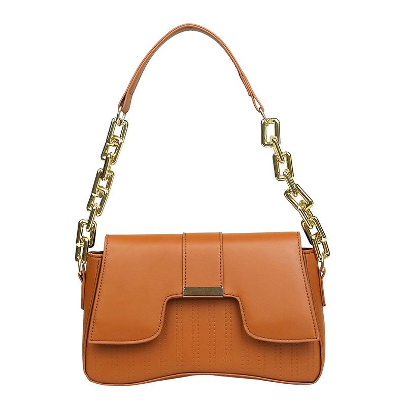 Torebka damska Modna, wszechstronna, skórzana torba typu Crossbody na jedno ramię z łańcuszkiem i klamrą Torebki dla kobiet Designer Luxury