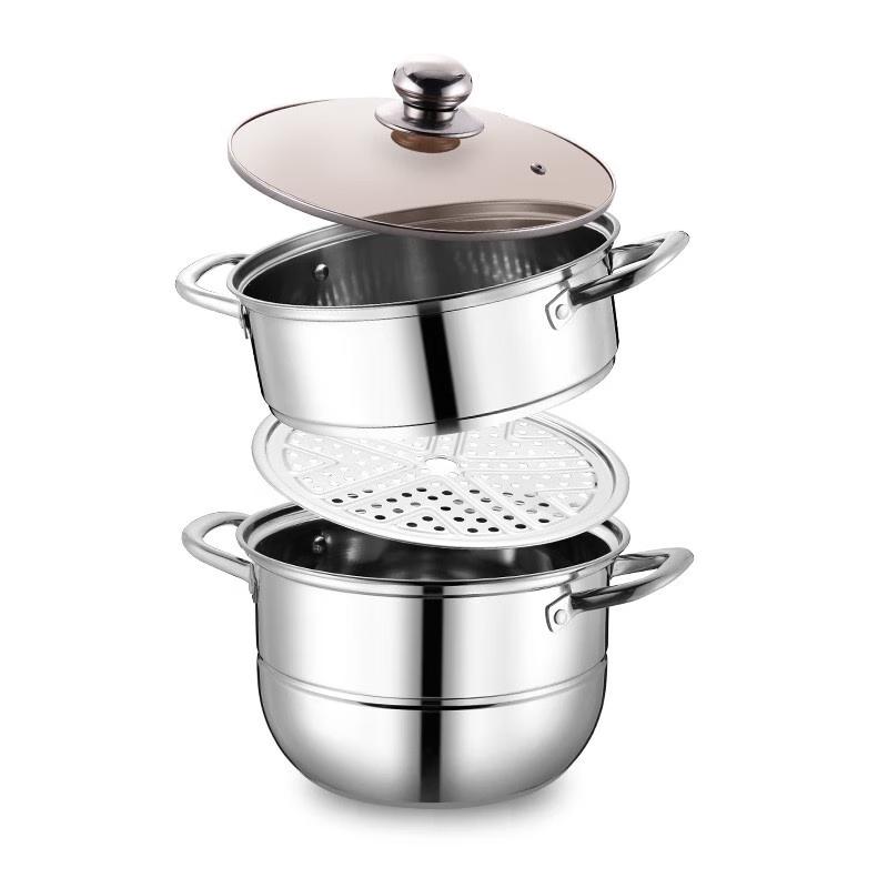 Adneny Bell Serie 26cm 2-Lagen Edelstahl Mehrzweckdampfgarer