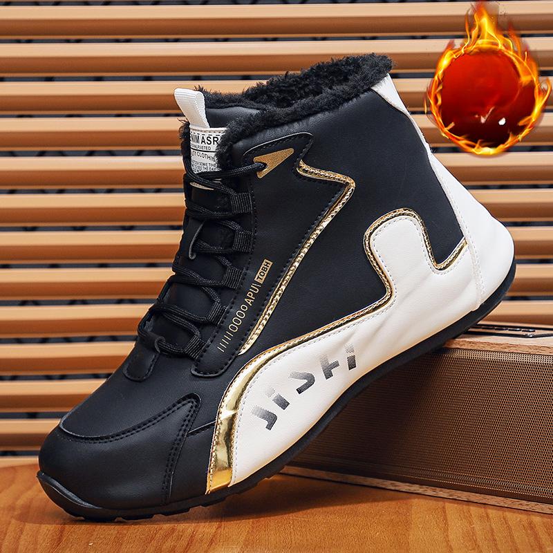 Winter Samt Herrenschuhe Verdickt Warm Modische Herren Freizeitschuhe High-Top Sportschuhe