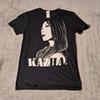 Kaia Kaiza Black T-Shirt Graphic Tee Featuring Woman's Face Size Small