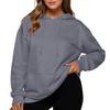 Women's Casual Loose Sports Drop Shoulder Sleeves Smooth Panel Hoodie Sweatshirt