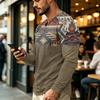 Men's Casual Vintage Boho Long Sleeve Shirt for Everyday Wear