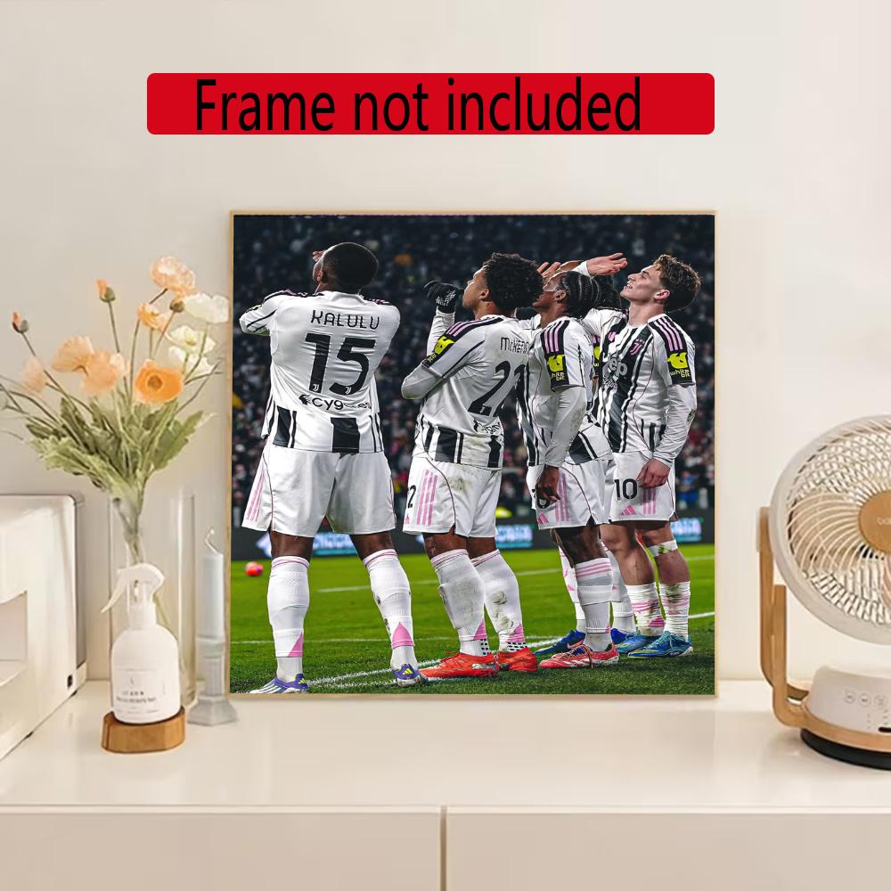 Juventus 5D Diamond Painting Round Diamond Rhinestones Mosaic Diamond Embroidery Wall Paintings Rhinestones Gift Frameless