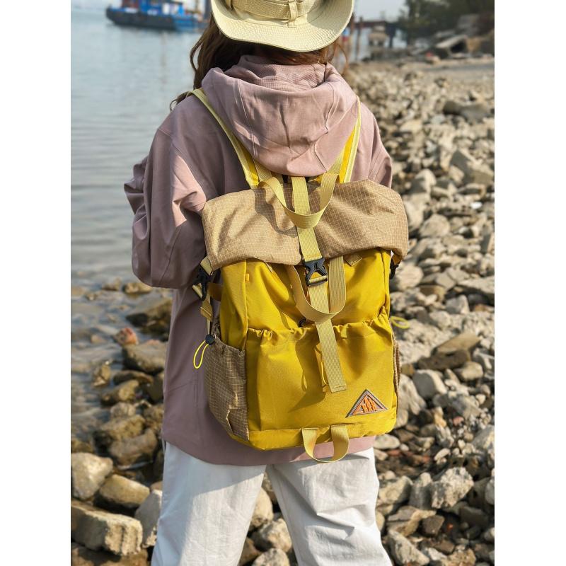 Outdoor Backpack for Men and Women, Large Capacity, Lightweight, Expandable Travel Backpack, Color-blocking Casual Hiking and Mo