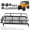 RC Roof Rack, Sturdy RC Luggage Carrier with Practical LEDs for Remote Control Cars (Black)