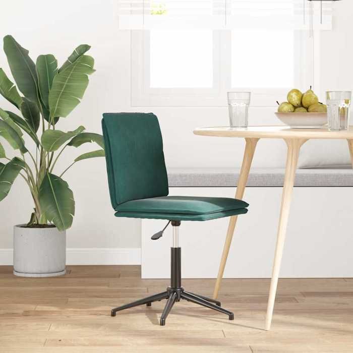 VidaXL Dining Chair Dark Green Velvet, Chair, Living Room Chair, Accent Chair, Kitchen Chair, Seat of 4101269