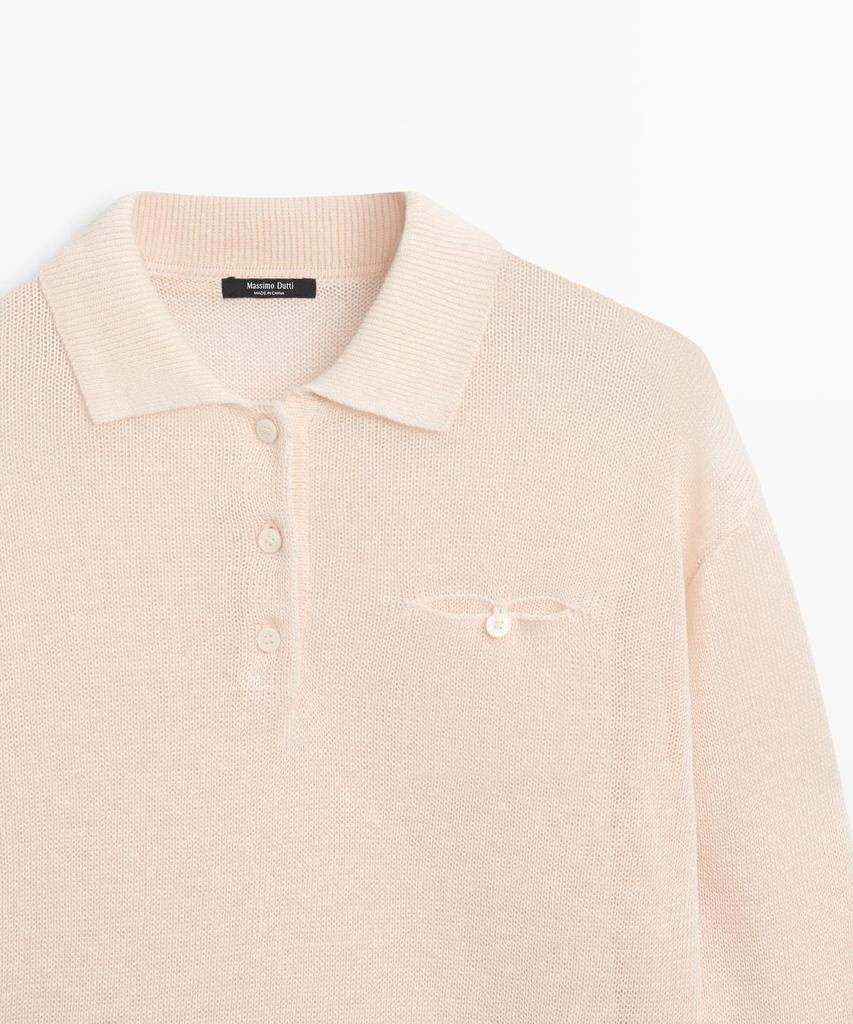 Masimodutti Thin Linen Polo Neck Sweater