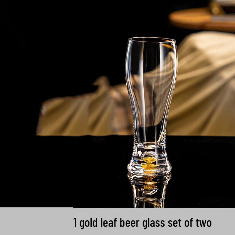 Стеклянная пивная кружка с золотой фольгой