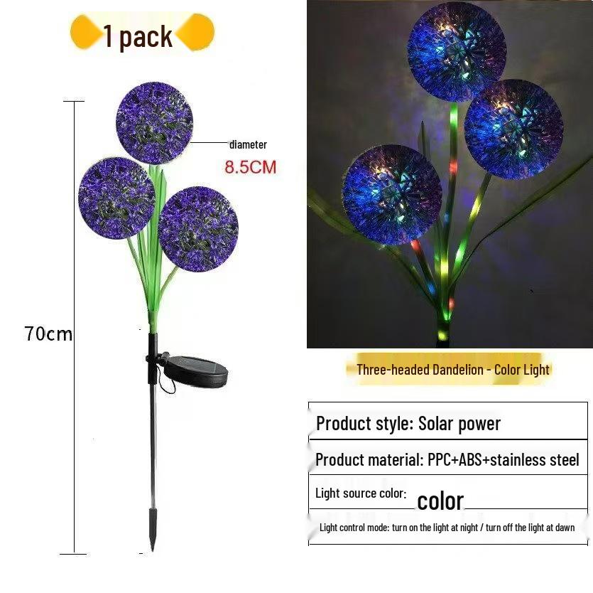 

Сонячне світло для двору у вигляді квітки кульбаби - Зовнішня декоративна лампа-куля для створення атмосфери